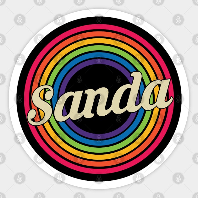 Sanda - Retro Rainbow Style Sticker by MaydenArt